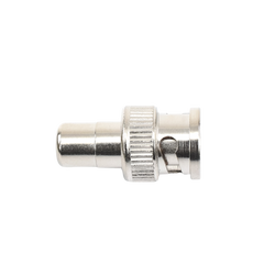 Adaptador en línea para 75 Ohm, de conector BNC macho a RCA hembra en aplicaciones de Audio-Video para cámaras, monitores y DVR´s.