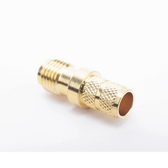 Conector SMA Hembra Inverso de Anillo Plegable para Cable RG-8/X, 9258, LMR-240, LMR-240UF,  LMR-LW240, Oro/Oro/Teflón.