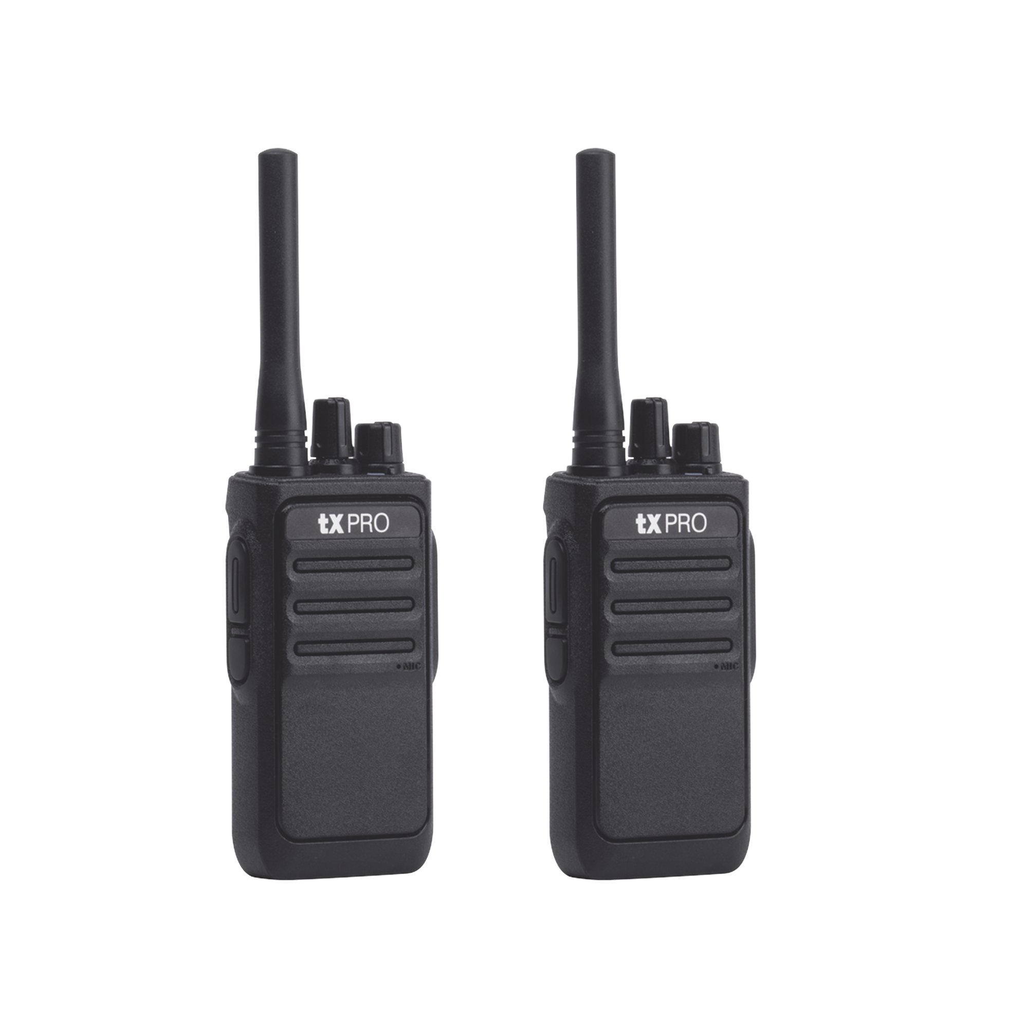 Par de Radios Portátiles Analógicos UHF 400-470 MHz / 2W / 16 Canales / Preconfigurados de Fábrica / VOX Manos Libres / Batería 6-8 hrs c/u / Listos para Usar