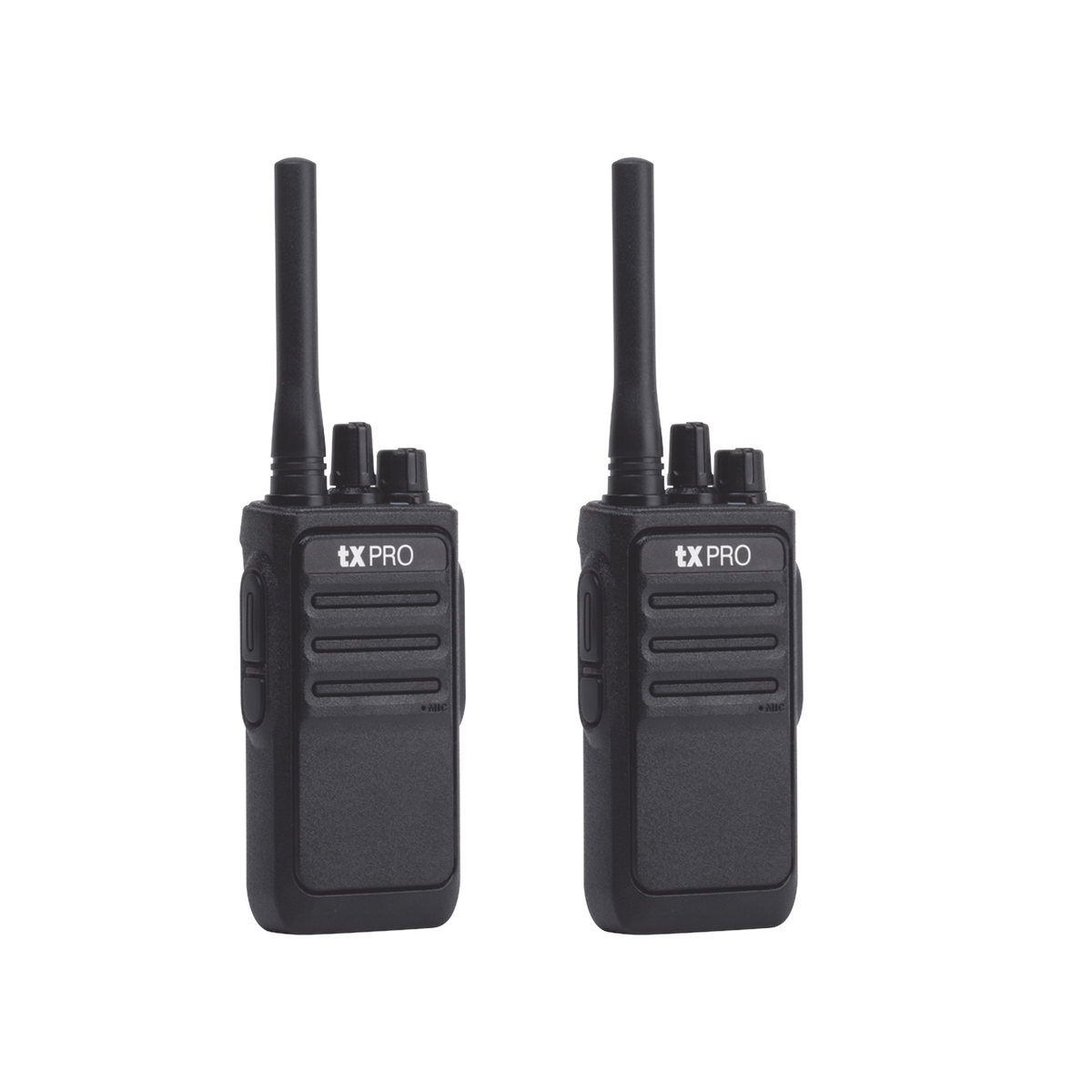 Par de Radios Portátiles Analógicos UHF 400-470 MHz / 2W / 16 Canales / Preconfigurados de Fábrica / VOX Manos Libres / Batería 6-8 hrs c/u / Listos para Usar