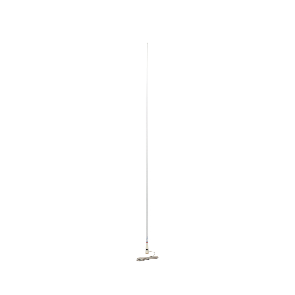 Antena Marina VHF / Fibra de Vidrio / 156-163 MHz / 6.5 dBi / Cable 10 m (32.8 ft) / PL-259 / Exterior IP67