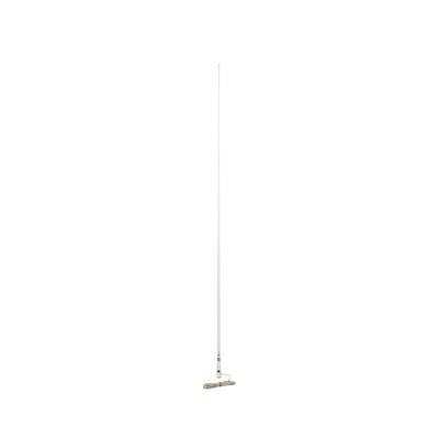 Antena marina VHF en fibra de vidrio en rango de 156 a 163 MHz, Incluye 4.5 metros de cable y conector PL-259 macho.