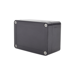 Gabinete Plástico Negro para Exterior (IP65) de 100 x 68 x 50 mm Cierre por Tornillos.