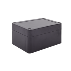 Gabinete Plástico Negro para Exterior (IP65) de 100 x 68 x 50 mm Cierre por Tornillos.