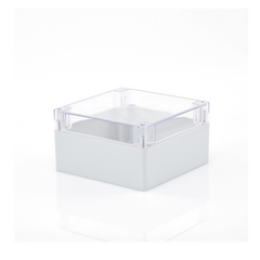 Gabinete Plástico para Exterior (IP65) de 160 x 160 x 90 mm Cierre por Tornillos Tapa Transparente.