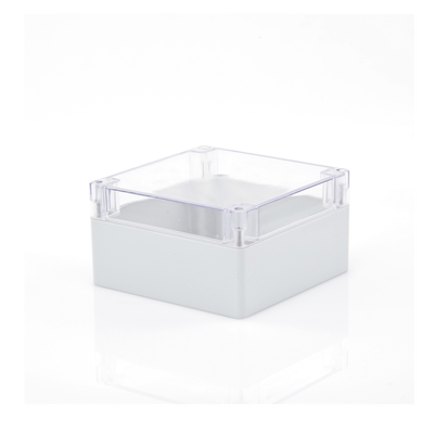Gabinete Plástico para Exterior (IP65) de 160 x 160 x 90 mm Cierre por Tornillos Tapa Transparente.