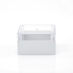 Gabinete Plástico para Exterior (IP65) de 160 x 160 x 90 mm Cierre por Tornillos Tapa Transparente.