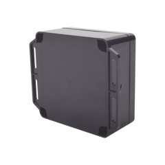 Gabinete Plástico Negro para Exterior (IP65) de 120 x 120 x 60 mm Cierre por Tornillos.