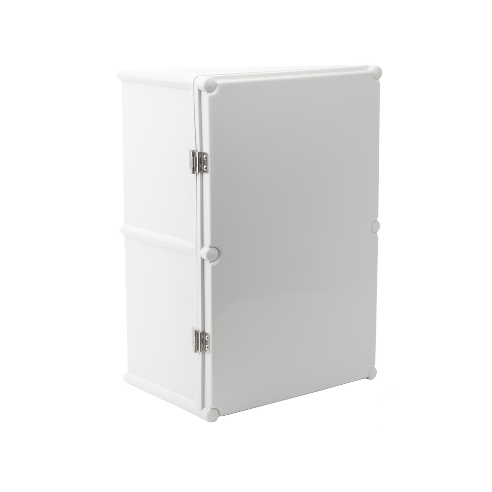 Gabinete Plástico para Exterior (IP65) de 560 X 380 x 265 mm Cierre por broche.