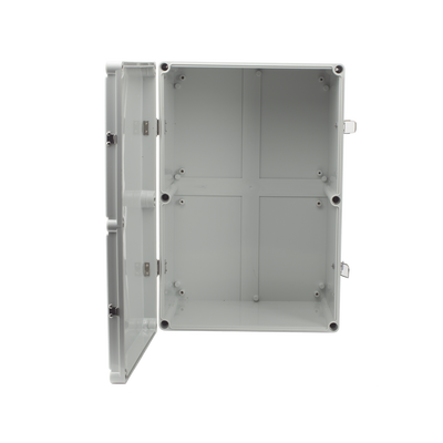 Gabinete Plástico para Exterior (IP65) de 560 X 380 x 265 mm Cierre por broche.