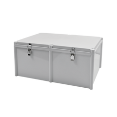 Gabinete Plástico para Exterior (IP65) de 560 X 380 x 265 mm Cierre por broche.