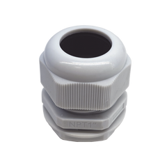 Conector Plástico Blanco Tipo Glándula para Rosca NPT 1"