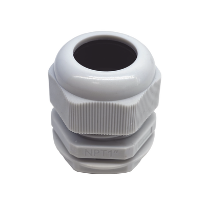 Conector Plástico Blanco Tipo Glándula para Rosca NPT 1"