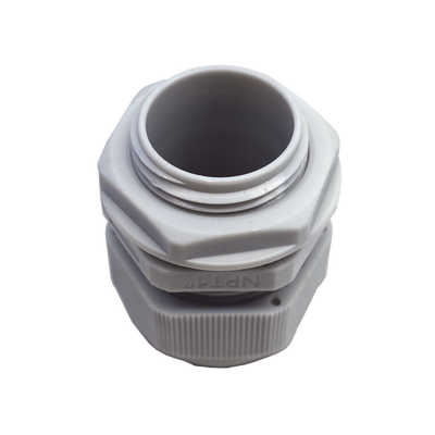 Conector Plástico Blanco Tipo Glándula para Rosca NPT 1"