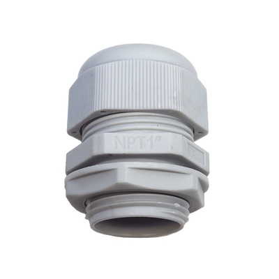 Conector Plástico Blanco Tipo Glándula para Rosca NPT 1"