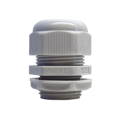 Conector Plástico Blanco Tipo Glándula para Rosca NPT 1"