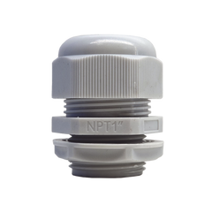 Conector Plástico Blanco Tipo Glándula para Rosca NPT 1"