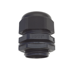 Conector Plástico Negro Tipo Glándula para Rosca NPT 1"