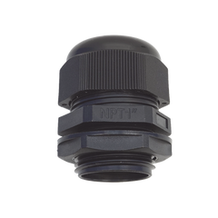 Conector Plástico Negro Tipo Glándula para Rosca NPT 1"