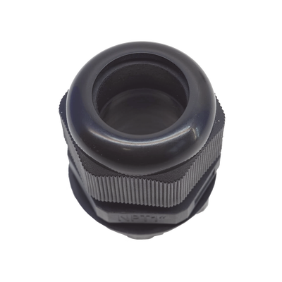 Conector Plástico Negro Tipo Glándula para Rosca NPT 1"