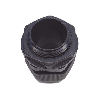 Conector Plástico Negro Tipo Glándula para Rosca NPT 1"