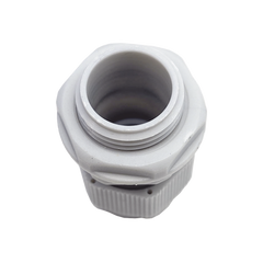 Conector Plástico Blanco Tipo Glándula para Rosca NPT 1/2"
