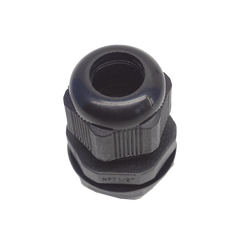 Conector Plástico Negro Tipo Glándula para Rosca NPT 1/2"