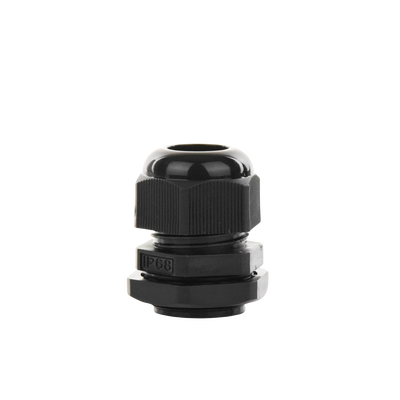 Conector Plástico Negro Tipo Glándula para Cable de 10 a 14 mm de Diámetro.