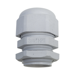 Conector Plástico Blanco Tipo Glándula para Rosca NPT 3/4"