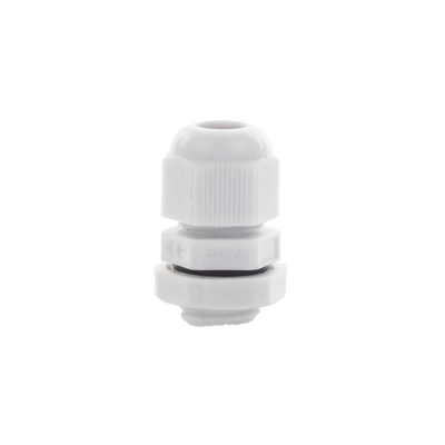 Conector Plástico Gris  Tipo Glándula para Cable de 3.5 a 6 mm de Diámetro.