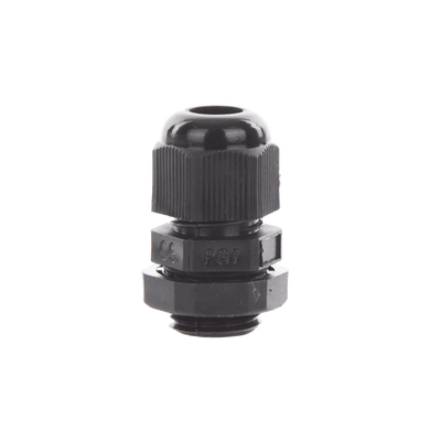 Conector Plástico Negro Tipo Glándula para Cable de 3.5 a 6 mm de Diámetro.
