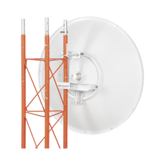 Antena direccional de 3ft, 4.9 a 6.5 GHz, Ganancia 34 dBi, Conectores N-hembra, Polarización doble, incluye montaje para torre o mástil