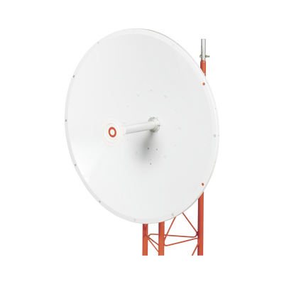 Antena direccional de 3ft, 4.9 a 6.5 GHz, Ganancia 34 dBi, Conectores N-hembra, Polarización doble, incluye montaje para torre o mástil