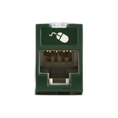 Jack UltraMAX Cat5e, UTP, Montaje Híbrido en Placa de Pared (Plano y Angulado), Color Verde, Punch Down