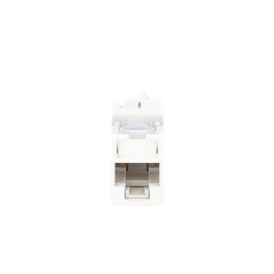 Jack UltraMAX Cat6A, UTP, Montaje híbrido en Placa de Pared (Plano y Angulado), Color Blanco, Punch Down