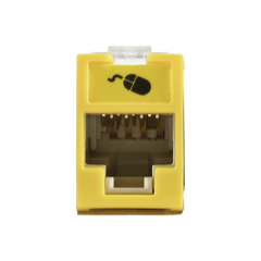 Jack Ultramax Cat6a, Utp, Montaje Híbrido en Placa de Pared (Plano y Angulado), Color Amarillo, Punch Down