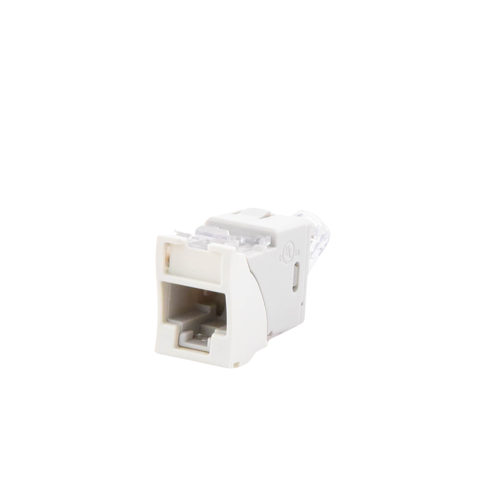 Jack Ultramax Cat6, UTP, Montaje Híbrido en Placa de Pared (Plano y Angulado), Color Blanco, Punch Down