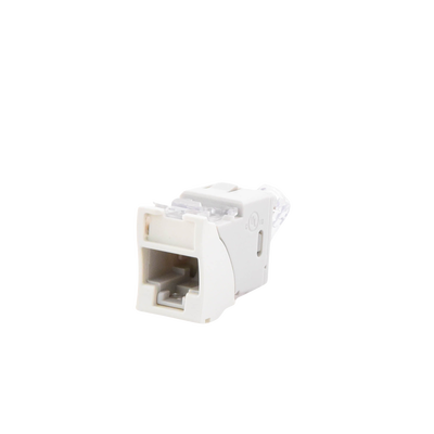 Jack UltraMAX Cat6, UTP, Montaje híbrido en Placa de Pared (Plano y Angulado), Color Blanco, Punch Down