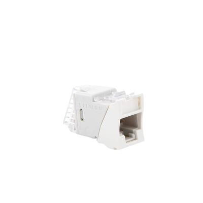 Jack UltraMAX Cat6, UTP, Montaje híbrido en Placa de Pared (Plano y Angulado), Color Blanco, Punch Down
