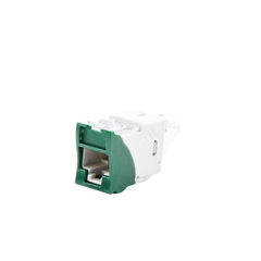 Jack Ultramax Cat6, UTP, Montaje Híbrido en Placa de Pared (Plano y Angulado), Color Verde, Punch Down