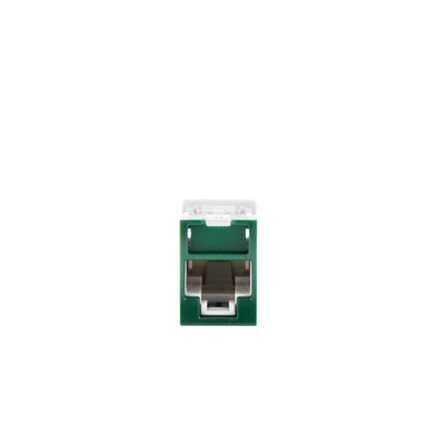 Jack UltraMAX Cat6, UTP, Montaje híbrido en Placa de Pared (Plano y Angulado), Color Verde, Punch Down