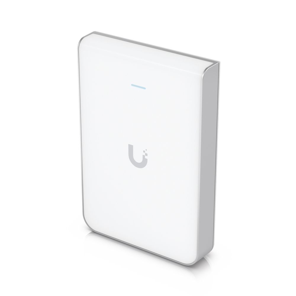Access Point UniFi U6 In Wall/Montaje p/pared, WIFI 6 2.4 Y 5 Ghz, hasta 5.3 Gbps, 1 pto PoE In, 4 ptos secundarios (1 PoE Out)