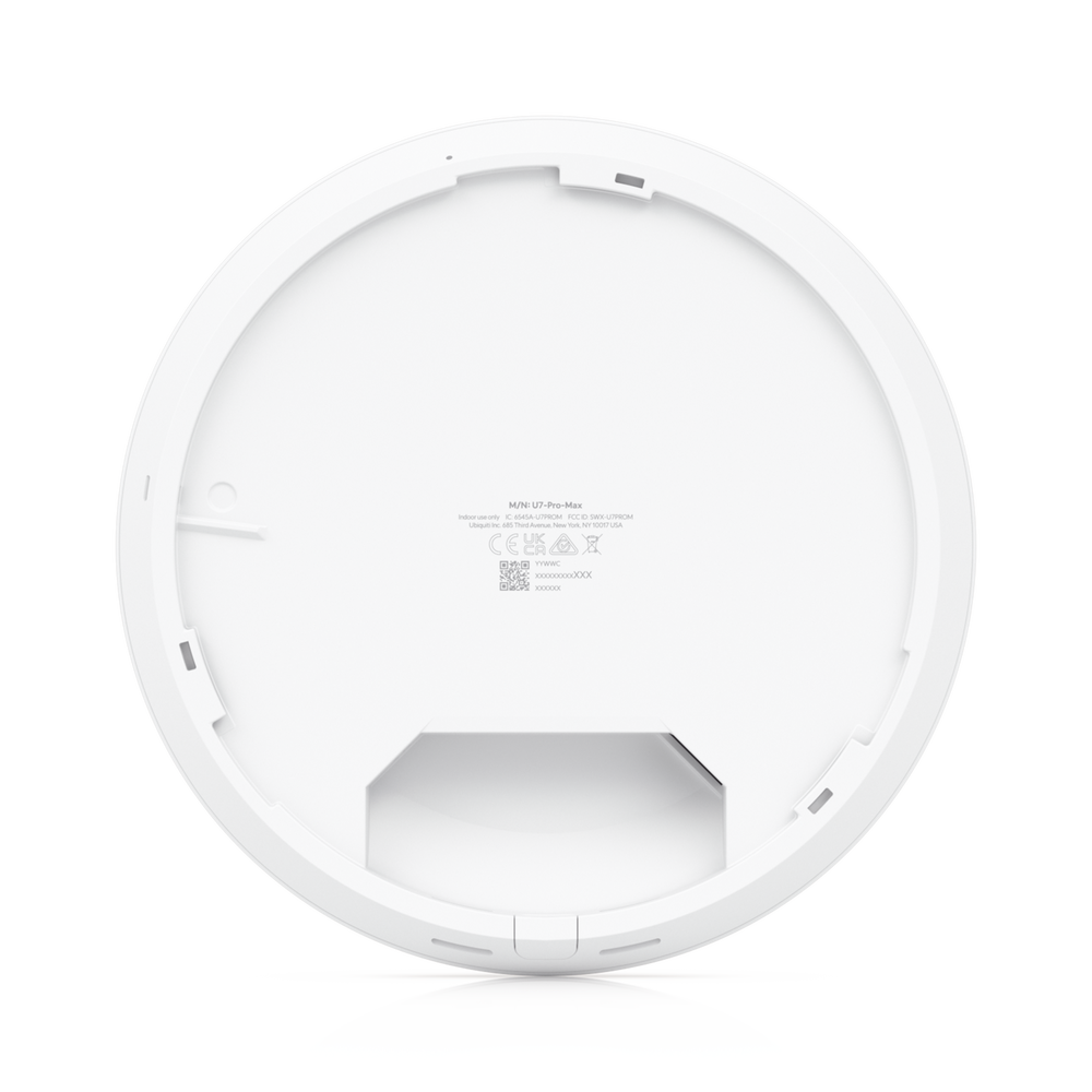 Access Point UniFi U7 Pro Max con 8 streams espaciales / para Techo o Pared / Tribanda (2.4/5/6GHz) / Radio Dedicado a Escaneo Espectral / Puerto 2.5 GbE / +500 clientes / POE+ (No incluido) / Para alta densidad de usuarios en escenarios exigentes