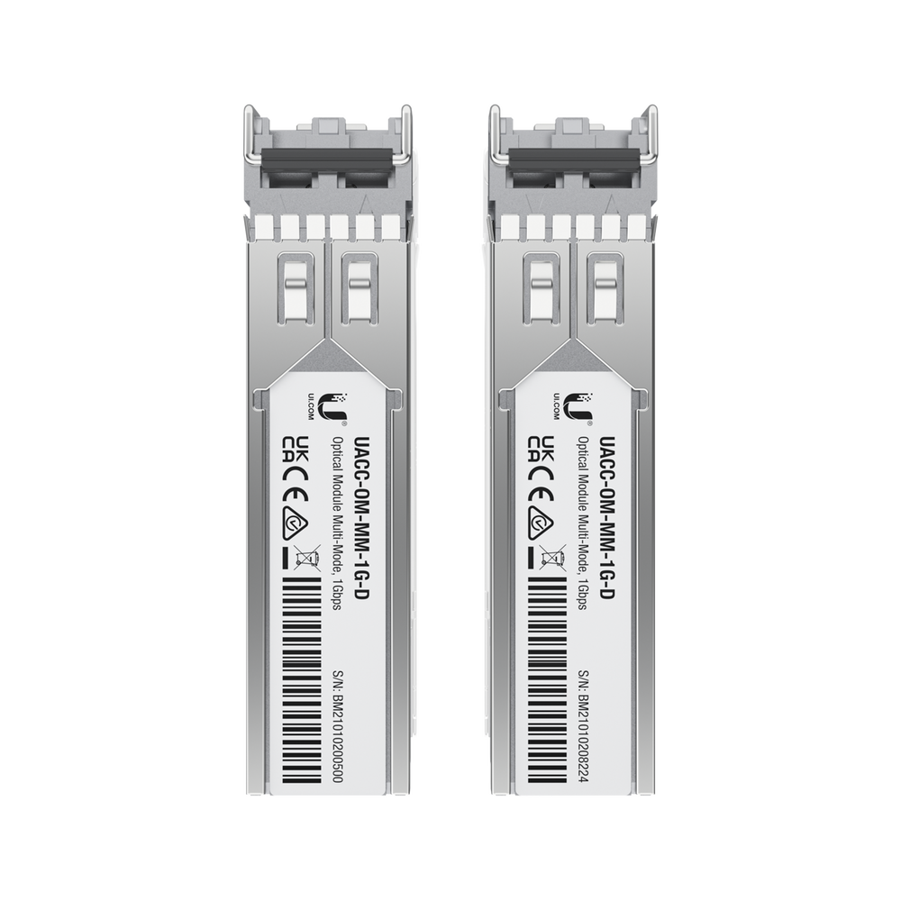 UFiber Módulo SFP, transceptor MiniGibic MultiModo 1 Gbps, distancia 550m, conectores LC, paquete de 2 piezas