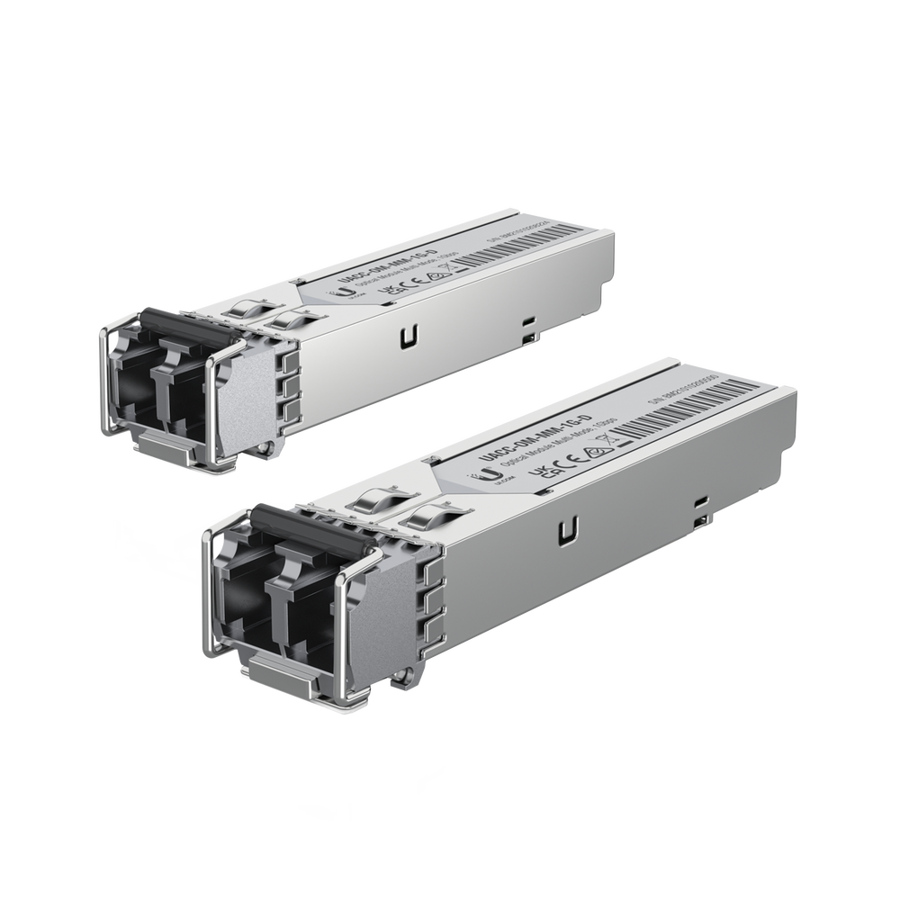 UFiber Módulo SFP, transceptor MiniGibic MultiModo 1 Gbps, distancia 550m, conectores LC, paquete de 2 piezas