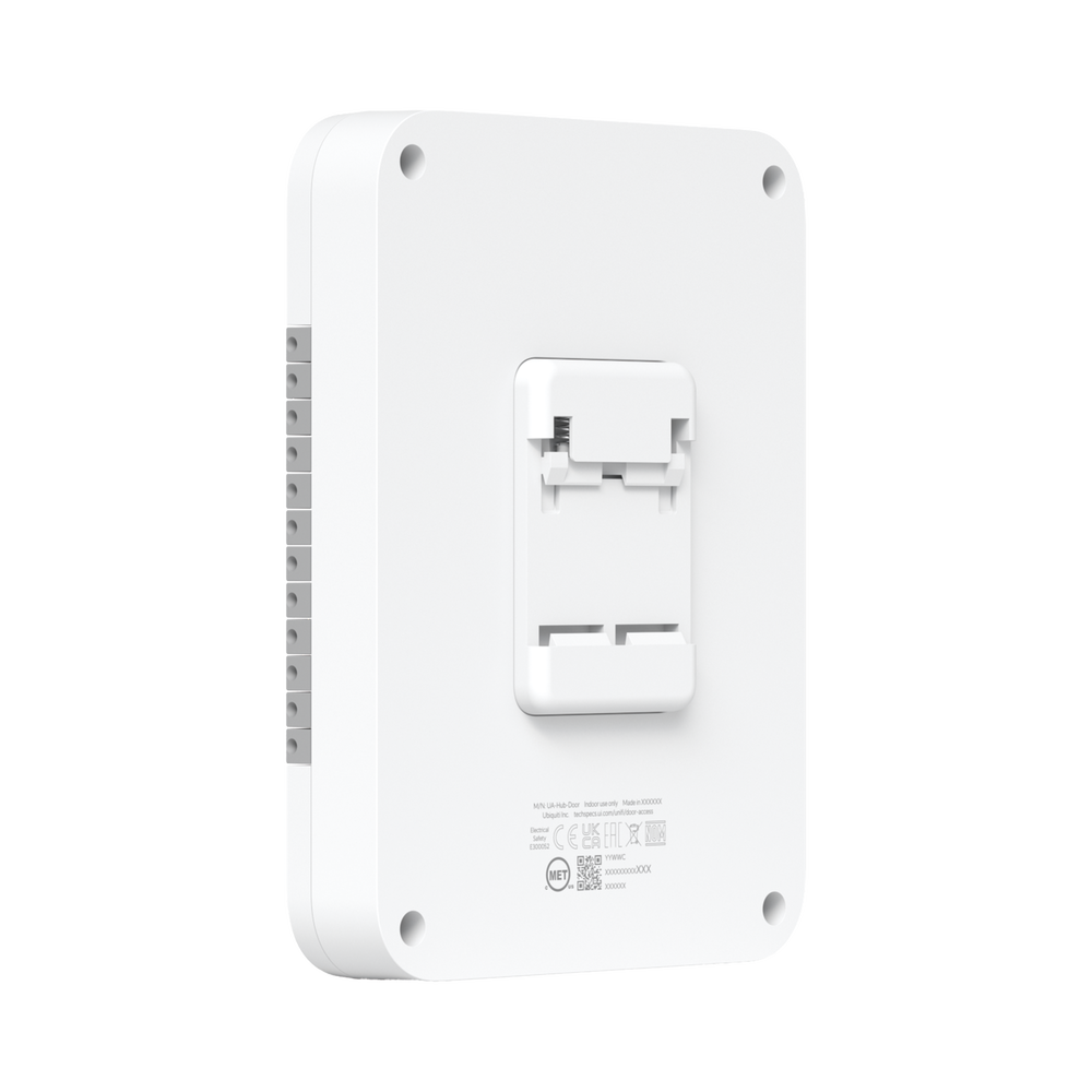 UniFi Access Hub Door, puede conectar 2 lectores y 2 cámaras (no incluidos) para controlar solo una puerta / 2 terminales AUX y 4 entradas adicionales (sensores y botones) POE 802.3bt no incluido