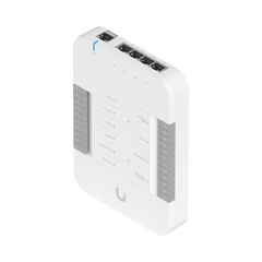 UniFi Access Hub Door, puede conectar 2 lectores y 2 cámaras (no incluidos) para controlar solo una puerta / 2 terminales AUX y 4 entradas adicionales (sensores y botones) POE 802.3bt no incluido