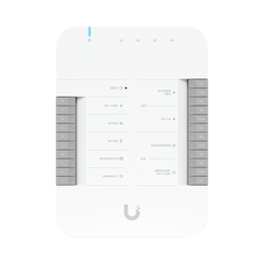 UniFi Access Hub Door, puede conectar 2 lectores y 2 cámaras (no incluidos) para controlar solo una puerta / 2 terminales AUX y 4 entradas adicionales (sensores y botones) POE 802.3bt no incluido