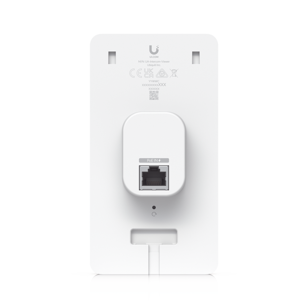 UniFi Intercom Viewer, monitor que se vincula a UA-INTERCOM, para visualizar y aperturar, pantalla táctil de 5", energizado por POE, montaje en pared