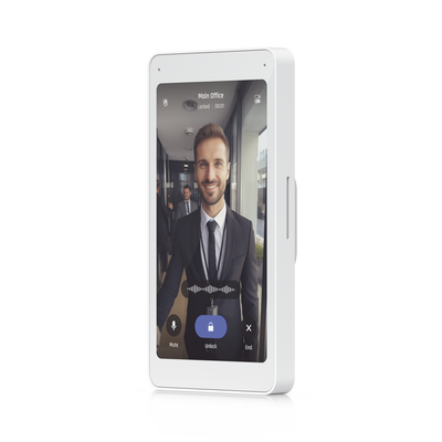 UniFi Intercom Viewer, monitor que se vincula a UA-INTERCOM, para visualizar y aperturar, pantalla táctil de 5", energizado por POE, montaje en pared